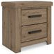 Contoura Light Brown 2 Drawer Nightstand with USB Charging
