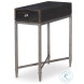 Charles Black Rustic And Pewter Chairside Table