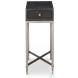 Charles Black Rustic And Pewter Chairside Table