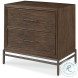 Benton Brown Rustic 2 Drawer Nightstand with USB Charging