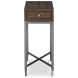 Charles Brown Rustic And Pewter Chairside Table