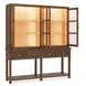 Harbor Drift Worn Saddle 4 Glass Door Display Cabinet with LED