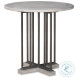 Jacob White Rustic And Pewter Side Table