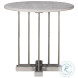 Jacob White Rustic And Pewter Side Table