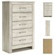 Bellaby Whitewash Five Drawer Chest