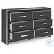 Ravalori Black 6 Drawer Dresser