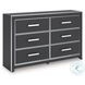 Ravalori Black 6 Drawer Dresser
