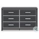 Ravalori Black 6 Drawer Dresser
