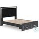 Ravalori Black Upholstered Panel Storage Bedroom Set