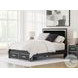 Ravalori Black Queen Upholstered Panel Storage Bed