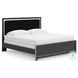 Ravalori Black King Upholstered Panel Bed