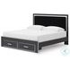Ravalori Black King Upholstered Panel Storage Bed