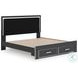 Ravalori Black King Upholstered Panel Storage Bed
