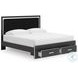 Ravalori Black King Upholstered Panel Storage Bed