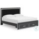 Ravalori Black King Upholstered Panel Storage Bed