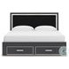 Ravalori Black King Upholstered Panel Storage Bed