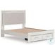 Ravalori White Queen Upholstered Panel Storage Bed