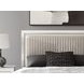 Ravalori Matte White and Gray Queen Upholstered Panel Headboard
