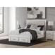 Ravalori Matte White and Gray Queen Upholstered Panel Headboard