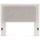 Ravalori Matte White and Gray Queen Upholstered Panel Headboard