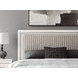 Ravalori Matte White and Gray King Upholstered Panel Headboard