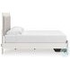 Ravalori White King Upholstered Panel Storage Bed