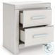 Ravalori White 2 Drawer Nightstand with USB Charging
