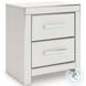 Ravalori White 2 Drawer Nightstand with USB Charging