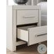 Ravalori White 2 Drawer Nightstand with USB Charging