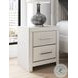 Ravalori White 2 Drawer Nightstand with USB Charging