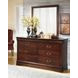 Alisdair Reddish Brown 6 Drawer Dresser and Rectangular Mirror