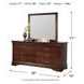 Alisdair Reddish Brown 6 Drawer Dresser and Rectangular Mirror