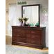 Alisdair Reddish Brown 6 Drawer Dresser and Rectangular Mirror