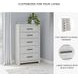 Cayboni Whitewash Five Drawer Chest