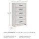 Cayboni Whitewash Five Drawer Chest