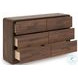 Hollinaze Walnut Brown 6 Drawer Dresser
