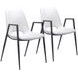 Desi White and Black Dining Chair Set of 2