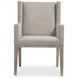 Linea Beige And Cerused Greige Upholstered Arm Chair Set of 2