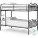 Graymound Gray Twin over Twin Bunk Bed with Ladder