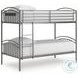 Graymound Gray Twin over Twin Bunk Bed with Ladder