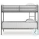 Graymound Gray Twin over Twin Bunk Bed with Ladder