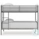 Graymound Gray Twin over Twin Bunk Bed with Ladder