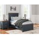Landocken Dark Slate Blue and Light Brown Twin Panel Headboard