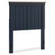 Landocken Dark Slate Blue and Light Brown Twin Panel Headboard