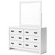 Binterglen White 6 Drawer Dresser and Rectangular Mirror