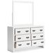Binterglen White 6 Drawer Dresser and Rectangular Mirror