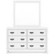 Binterglen White 6 Drawer Dresser and Rectangular Mirror