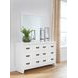 Binterglen White 6 Drawer Dresser and Rectangular Mirror