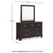 Covetown Dark Brown Dresser and Mirror