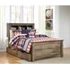 Trinell Brown Full Bookcase Storage Bed with Nailhead Trim